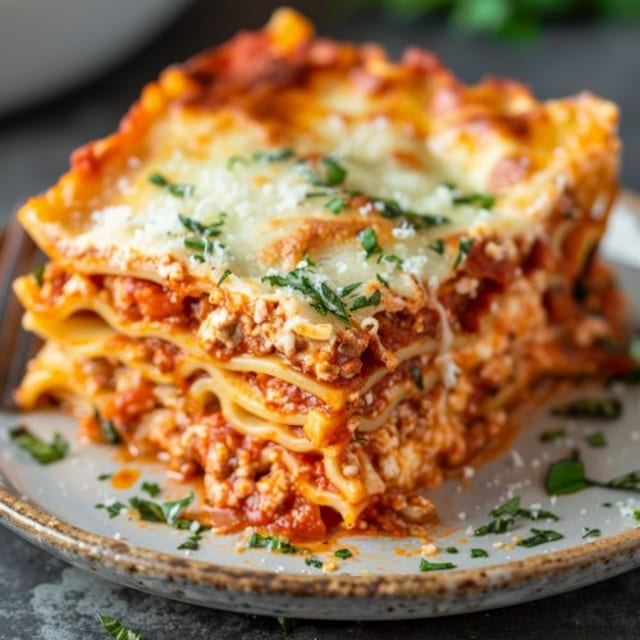 Baked lasagna.